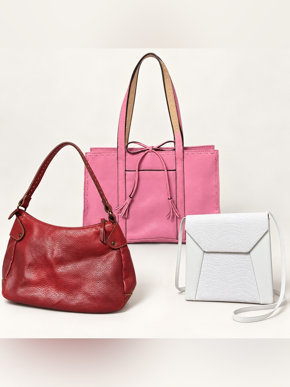 Women’s Pink Leather Tote Bag - Stylish Everyday Carry